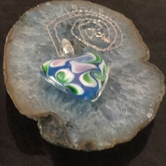 Vtg18”(1980’s)14KSolidWhiteGold Ncklace W/HrtPendt - Picture 6 of 8